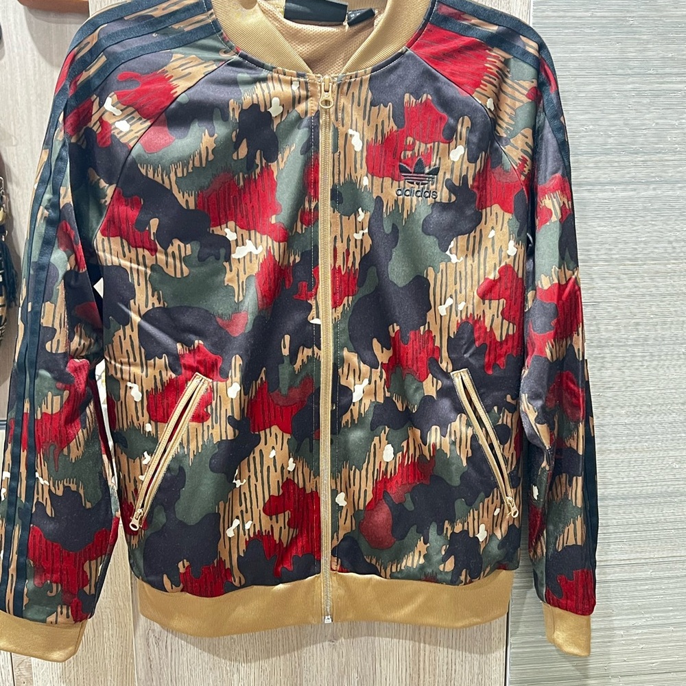 Adidas Multicolor Camo Jacket with Gold Accents - Picture 1 of 1